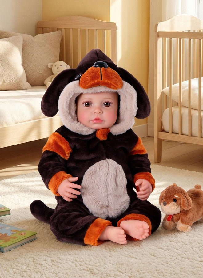 BABESIDE Lifelike Reborn Baby Dolls Carina - 20 Inch Realistic Baby Doll Girl with Cute Dog Costume (Puppy Doll Included) Soft Body Real Life Baby Doll, Gift for Girls 3+ Years Old and Collectors - Image 1